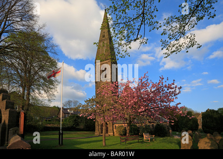St John the Baptist church, Bamford, Derbyshire, Peak Disrtict National Park, England, UK. Stock Photo