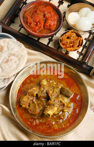 Pakku Mutton curry is a typical mutton curry from sikkim region which is served with cooked rice or Selroti Stock Photo