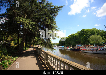 Eel Pie Island in the River Thames at Twickenham from York House Gardens Stock Photo