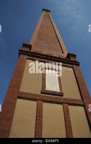 The smokestack of the Confederate Powder Mill in Augusta, Georgia is a monument to the Confederacy. Stock Photo