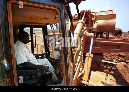 Bauxite mine in Sangaredi, Guinea, West Africa Stock Photo