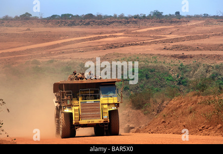 Bauxite mine in Sangaredi, Guinea, West Africa Stock Photo