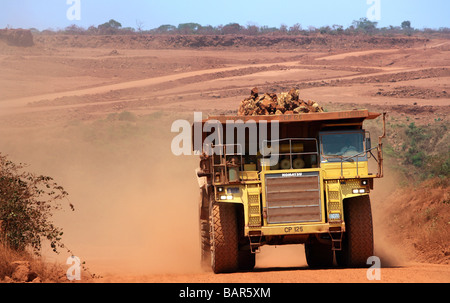 Bauxite mine in Sangaredi, Guinea, West Africa Stock Photo