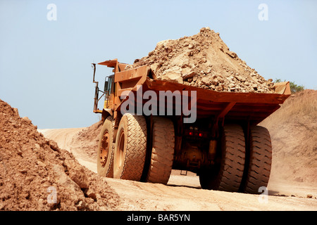 Bauxite mine in Sangaredi, Guinea, West Africa Stock Photo