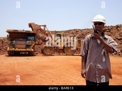 Bauxite mine in Sangaredi, Guinea, West Africa Stock Photo