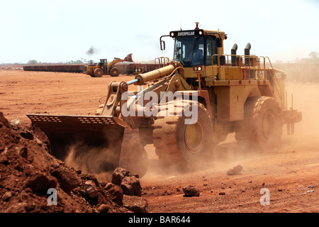 Bauxite mine in Sangaredi, Guinea, West Africa Stock Photo