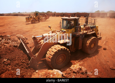 Bauxite mine in Sangaredi, Guinea, West Africa Stock Photo