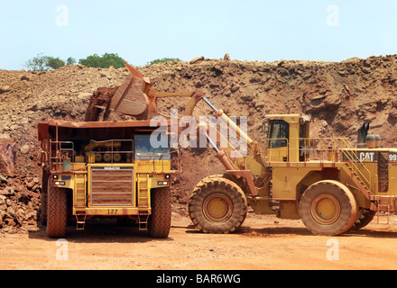 Bauxite mine in Sangaredi, Guinea, West Africa Stock Photo