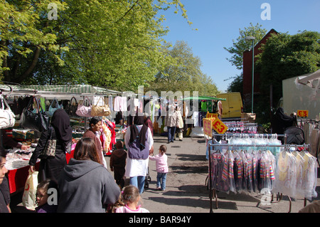 Shoppers at Wednesday's Church road market in Willesden, London, England, Uk Stock Photo