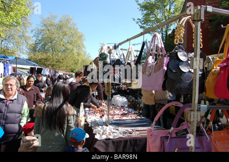 Shoppers at Wednesday's Church road market in Willesden, London, England, Uk Stock Photo