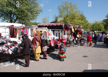 Shoppers at Wednesday's Church road market in Willesden, London, England, Uk Stock Photo