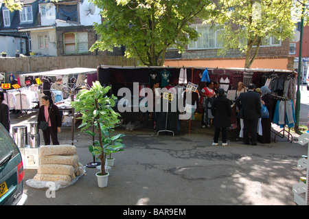 Wednesday's Church road market in Willesden, London, England, Uk Stock Photo