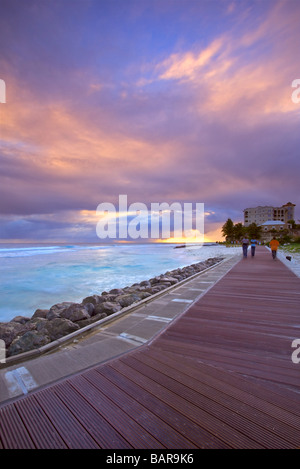 Newly built boardwalk in the South Coast of Barbados from Hastings to Rockley Beach, Barbados, 'West Indies' Stock Photo