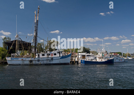 Sponge Docks District Waterfront in Tarpon Springs Florida Stock Photo