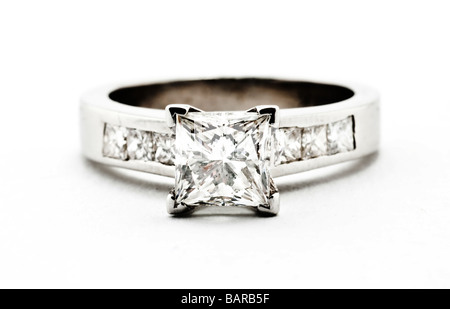 Princess diamond ring Stock Photo
