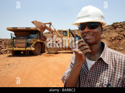 Bauxite mine in Sangaredi, Guinea, West Africa Stock Photo