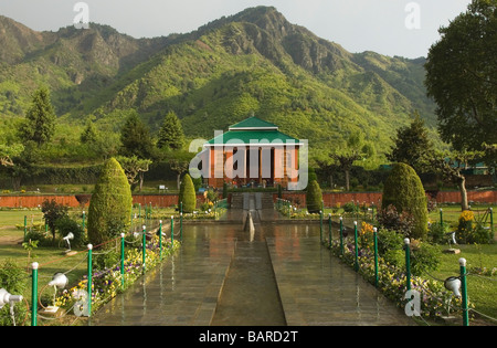 Pavilion in a garden, Chashmashahi Garden, Srinagar, Jammu and Kashmir, India Stock Photo