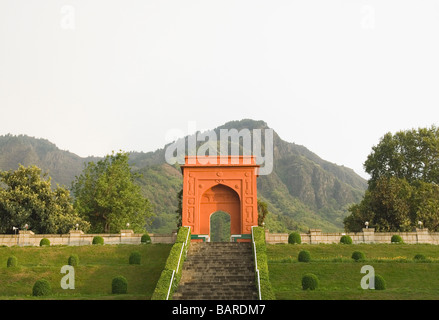 Gate of a garden, Chashmashahi Garden, Srinagar, Jammu and Kashmir, India Stock Photo