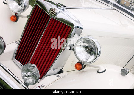 Front radiator and grill of 1952 MG TD motor car at car rally, East Kilbride, Scotland Stock Photo