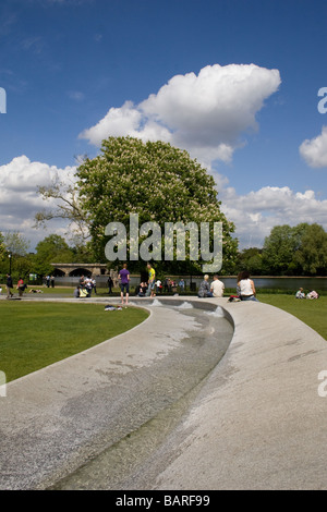 The Princess Diana memorial fountain in Hyde Park, London, England Stock Photo