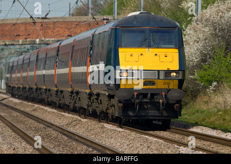 Pantograph on an Intercity 225 electric railway locomotive, UK Stock ...