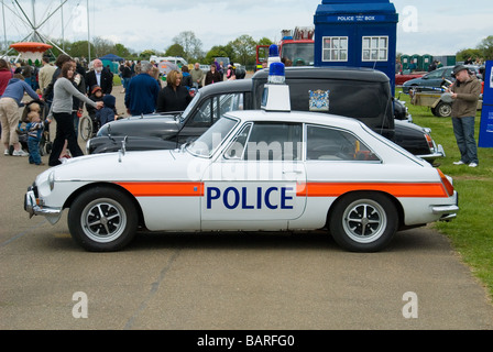 A Classic MGB GT Police Car Stock Photo