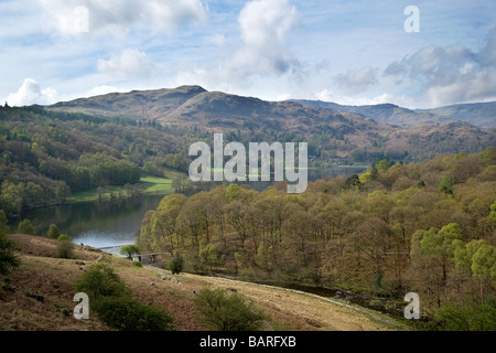 Grasmere from Loughrigg Terrace, Lake District, Cumbria, England UK Stock Photo