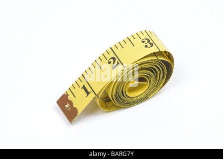 Roll of a yellow tape measure Stock Photo