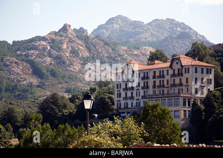 Hotel Les Roches Rouges in Piana Corsica Stock Photo