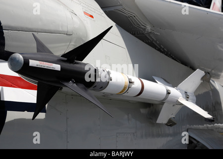 sidewinder air to air missile mounted on a F8 crusader fighter uss midway aircraft carrier museum san diego california usa Stock Photo