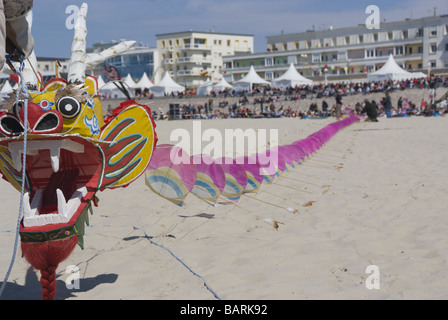 Chinese Dragon Kite at Berck International Kite Festival Berck Sur Mer northern France Stock Photo