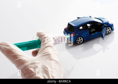 Fuel efficient toy car Stock Photo