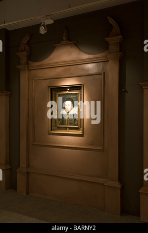 The 'Cobbe' portrait of William Shakespeare hanging in the 'Shakespeare Found' exhibition at the Shakespeare Birthplace Trust. Stock Photo