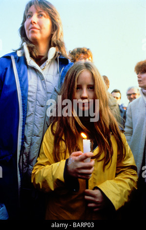 Greenham Berkshire UK December 1982 Protesters at the Greenham Common Women's Peace Camp Stock Photo