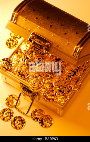 Jewelry in treasure chest Stock Photo