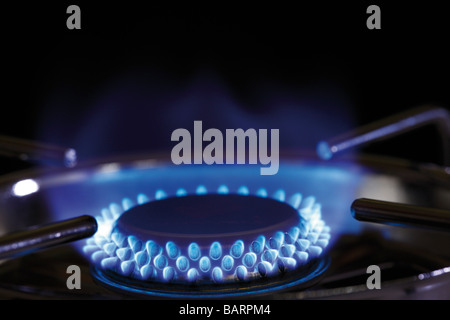 Flame of gas stove, close-up Stock Photo