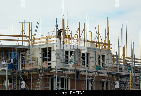 construction workers building house industry man Stock Photo