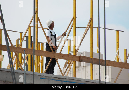 construction workers building a house Stock Photo