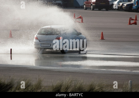 car brake training in wet conditions Stock Photo