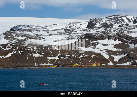 Arctowski Polish Research Station. Admiralty Bay, King George Island, South Shetland Islands, Antarctica. Stock Photo