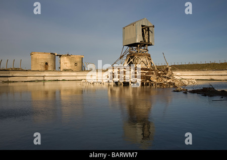 Abandoned settling tank in Magnesite Works Stock Photo