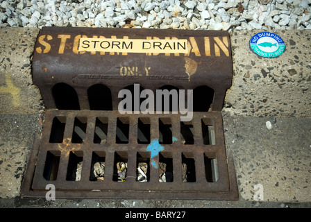 Storm drain at the Yonkers Sewage Treatment Plant in the city of Yonkers NY in Westchester County Stock Photo
