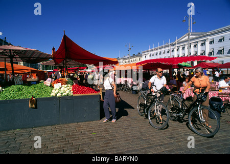 Finland, Helsinki, Kauppatori square, outdoor market Stock Photo