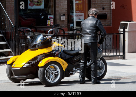 BRP Can Am Spyder Roadster is seen on Avenue Cartier in Quebec City Stock Photo