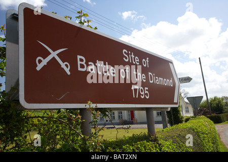 sign for the Battle of the Diamond site loughgall county armagh northern ireland Stock Photo