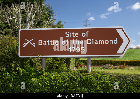 sign for the Battle of the Diamond site loughgall county armagh northern ireland Stock Photo