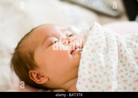 baby waking up Stock Photo