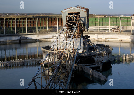 Abandoned settling tank in Magnesite Works Stock Photo