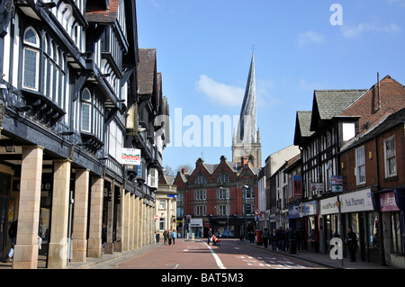 Black and white buildings, Knifesmithgate, Chesterfield, Derbyshire, England, United Kingdom Stock Photo