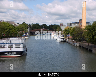 Harbor of Fairport on the Erie canal Stock Photo